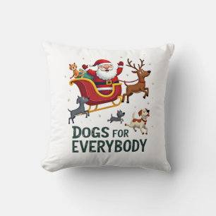 Dogs For Everybody Santa Funny Christmas Xmas (2) Cushion