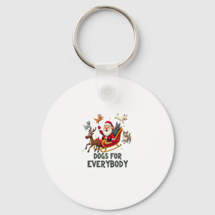 Dogs For Everybody Santa Funny Christmas Xmas (3) Key Ring