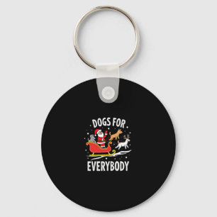 Dogs For Everybody Santa Funny Christmas Xmas (3) Key Ring