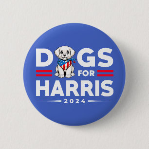 Dogs For Harris 2024 Kamala election Dog lovers 6 Cm Round Badge