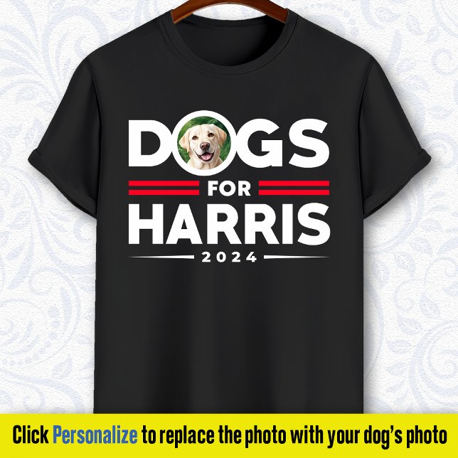 Dogs for Harris 2024 Personalised dog photo T-Shirt (Creator Uploaded)