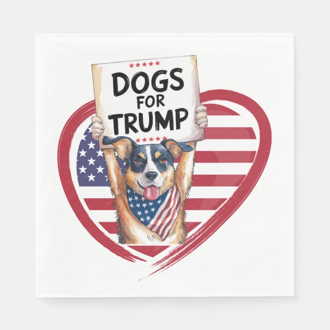 Dogs for Trump: Paw-litical Patriots Napkin (Front)