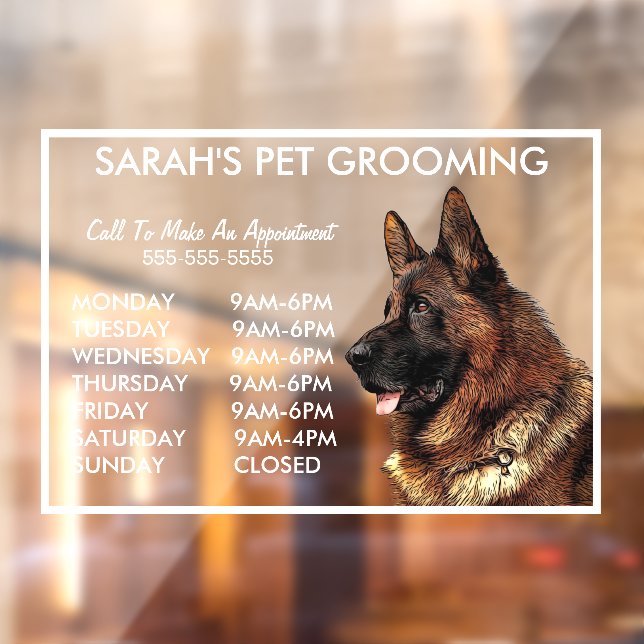 Dogs German Shepherd Pet Grooming Hours Business   (Sheet 2)
