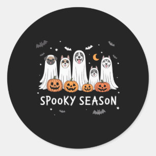 Dogs Ghosts Cute Dogs Dressed As Ghost Funny Hallo Classic Round Sticker