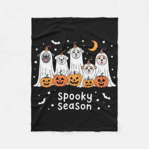 Dogs Ghosts Cute Dogs Dressed As Ghost Funny Hallo Fleece Blanket