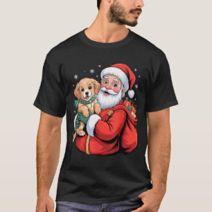 Dogs Golden Retriever Puppy Santa Christmas Funny T-Shirt