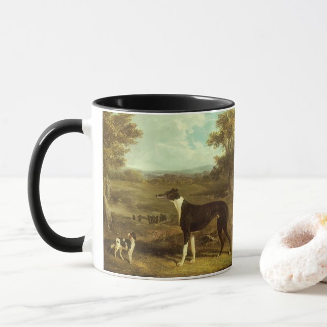 Dogs, Greyhound and Spaniel, Doctor Fop by Herring Mug (With Donut)