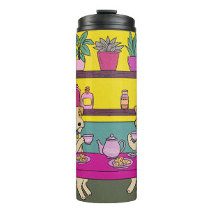 Dogs having afternoon tea thermal tumbler