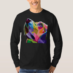 Dogs Head Colourful Geometric Labrador Retriever D T-Shirt