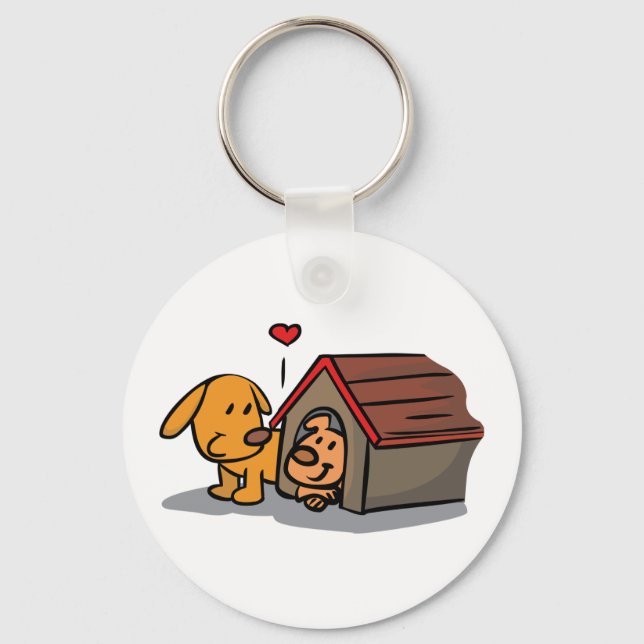 Dogs In A Dog House Keychain (Front)