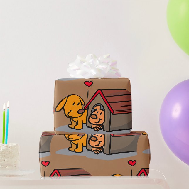 Dogs In A Dog House Wrapping Paper (Creator Uploaded)