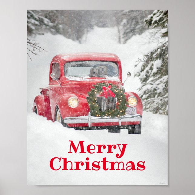 Dogs in a Truck Poster (Front)