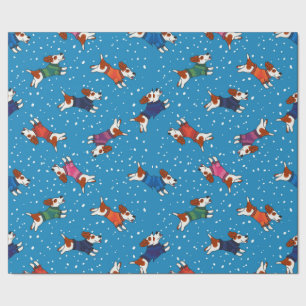 Dogs In Colorful Sweaters Pattern Wrapping Paper