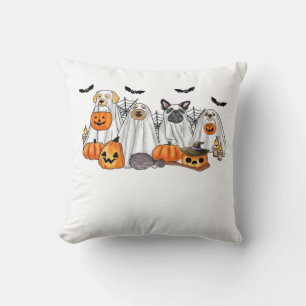 Dogs in Ghost Costumes Halloween Classic T-Shirt Cushion