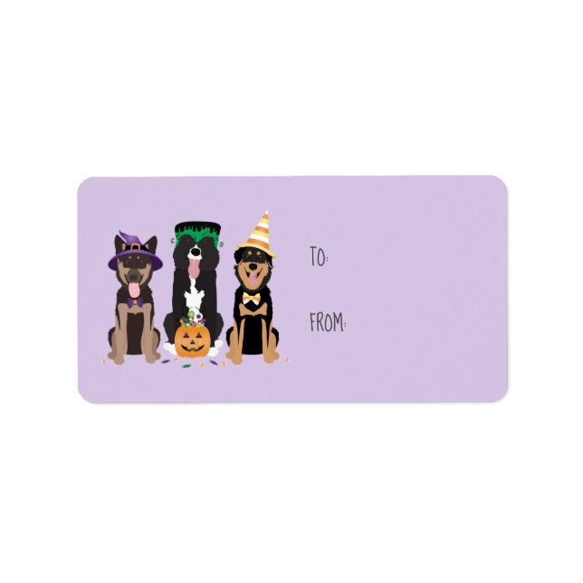 Dogs In Halloween Costumes Label (Front)