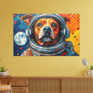 DOGS IN SPACE-11 CANVAS PRINT