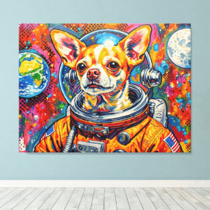 DOGS IN SPACE-CHIHUAHUA 10 CANVAS PRINT