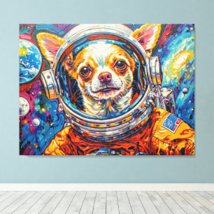 DOGS IN SPACE-CHIHUAHUA 8 CANVAS PRINT