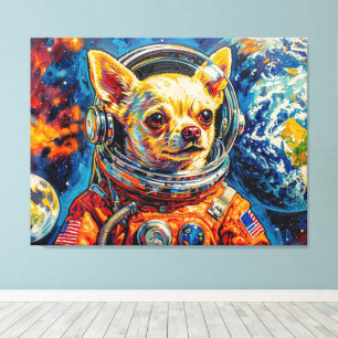DOGS IN SPACE-CHIHUAHUA CANVAS PRINT