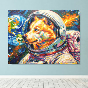 DOGS IN SPACE-HUSKY CANVAS PRINT