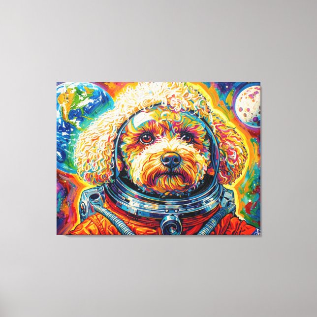DOGS IN SPACE-POODLE 12 CANVAS PRINT (Front)