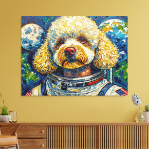 DOGS IN SPACE-POODLE 16 CANVAS PRINT