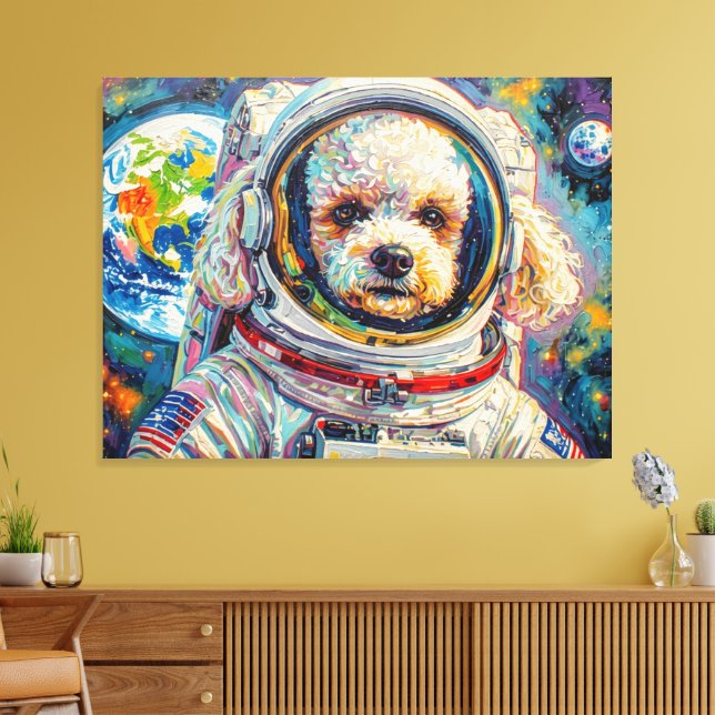 DOGS IN SPACE-POODLE 19 CANVAS PRINT (Insitu(LivingRoom))