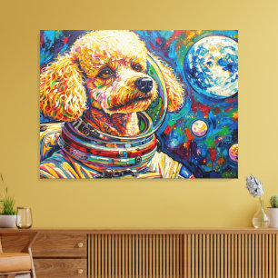 DOGS IN SPACE-POODLE 22 CANVAS PRINT