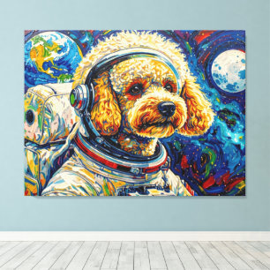 DOGS IN SPACE-POODLE 24 CANVAS PRINT