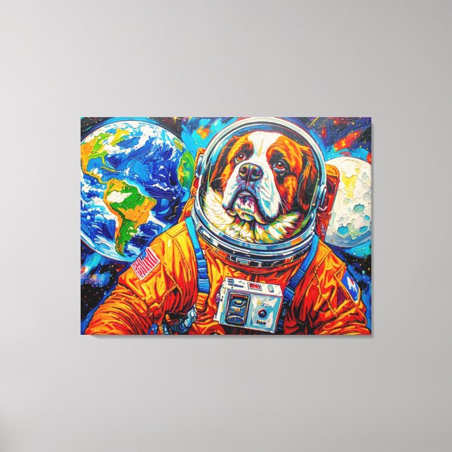 DOGS IN SPACE-ST BERNARD 7 CANVAS PRINT (Front)