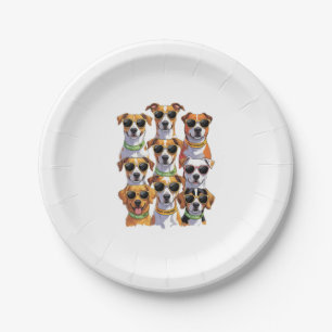 Dogs in sunglasses Paws Hydrated Paper Plate