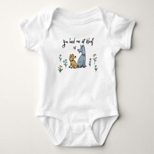 Dogs in the Garden III   You Had Me At Woof Baby Bodysuit