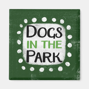 Dogs In The Park Refrigerator Magnet