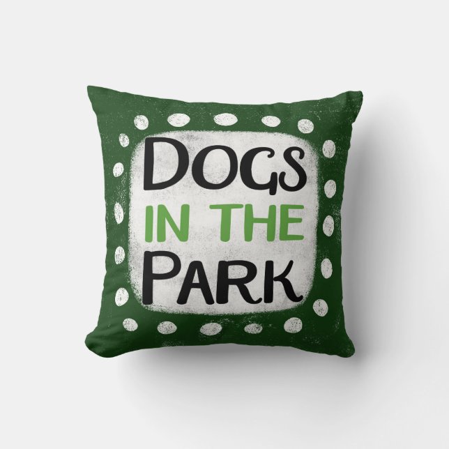 Dogs In The Park Throw Pillow (Front)