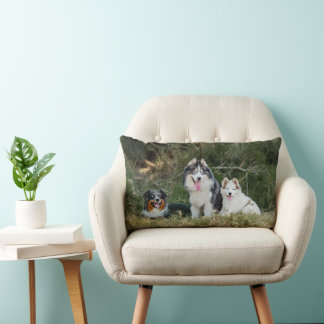 Dogs in the Prairie Custom 2 Photos Lumbar Cushion