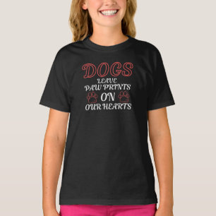 DOGS LEAVE PAW ON OUR HEART PET ANIMAL DOG LOVERS T-Shirt