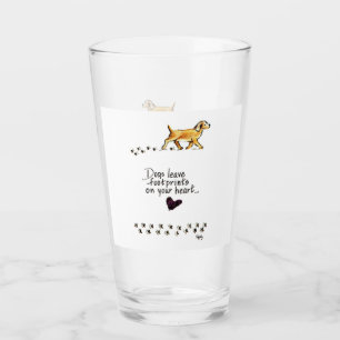 Dogs Leave Pawprints on Your Heart Glass