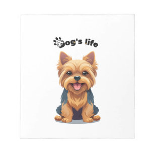 Dog's Life Fun Yorkshire Terrier Illustration Notepad
