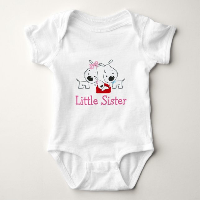 Dogs Little Sister Baby Bodysuit (Front)
