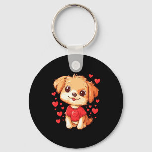 Dogs Lover Heart Girls Puppy Valentine’s Day Women Key Ring