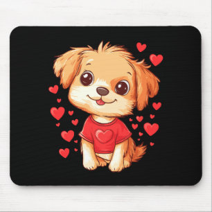 Dogs Lover Heart Girls Puppy Valentine’s Day Women Mouse Pad