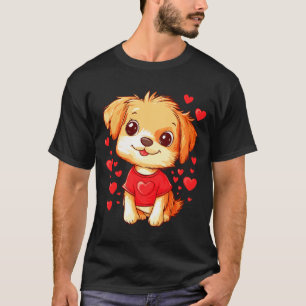 Dogs Lover Heart Girls Puppy Valentine S Day Women T-Shirt