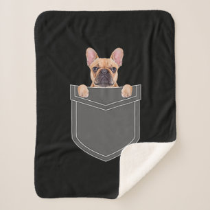 Dogs Lovers   French Bulldog In My Pocket Apparel Sherpa Blanket