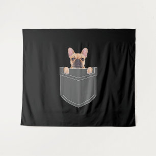 Dogs Lovers   French Bulldog In My Pocket Apparel Tapestry