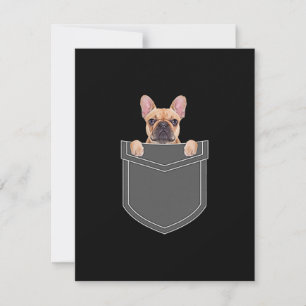 Dogs Lovers   French Bulldog In My Pocket Apparel Thank You Card