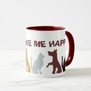 Dogs Make Me Happy Ceramic Mug