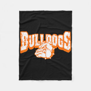 Dogs Mascot Back To School Team Spirit Orange  Fleece Blanket