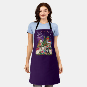 Dogs Merry Christmas Light Apron