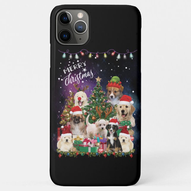 Dogs Merry Christmas Light Case-Mate iPhone Case (Back)