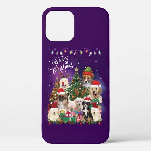 Dogs Merry Christmas Light Case-Mate iPhone Case (Back)